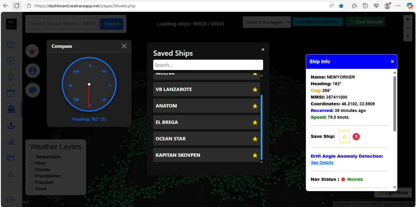 SeatracePro Dashboard Screenshot 1